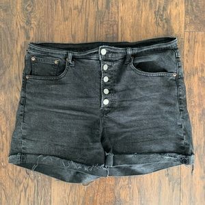 GAP 1969 cut-offs, washed black denim, Sz 31